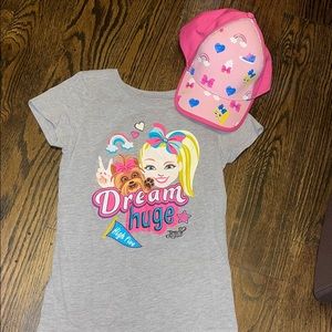 Little girls JoJo Siwa hat adjustable and T-shirt